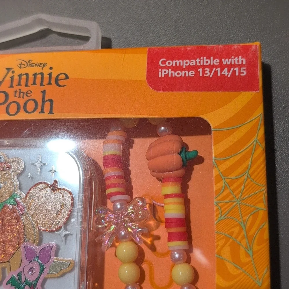 Disney Winnie the Pooh Halloween iPhone 13/14/15 Phone Case & Beaded Strap